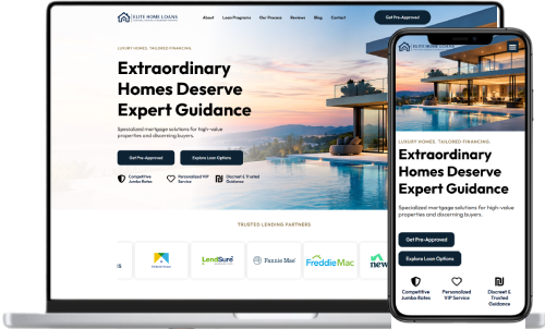 Extraordinary Homes Deserve Expert Guidance mortgage website template